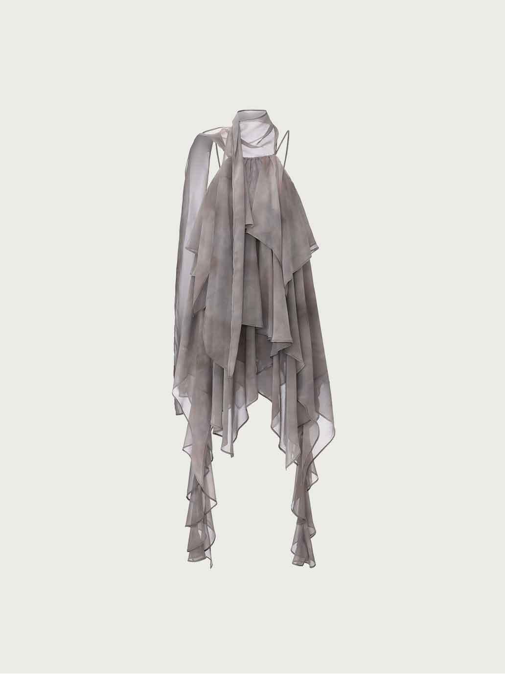 Halter Floating-Panel Layered Camisole Top