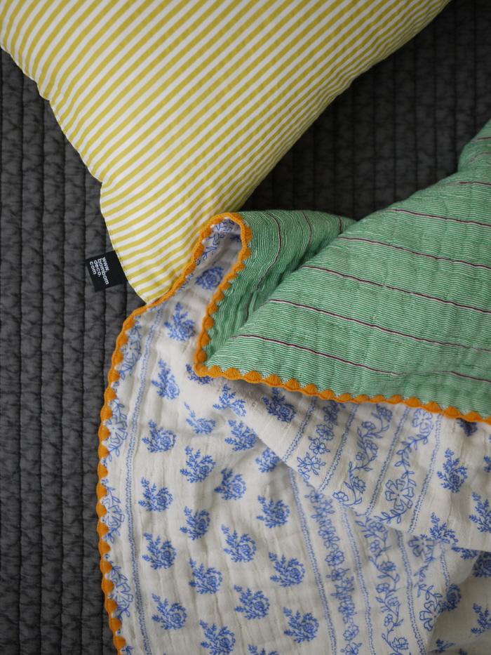 4layer gauze blanket blue+green