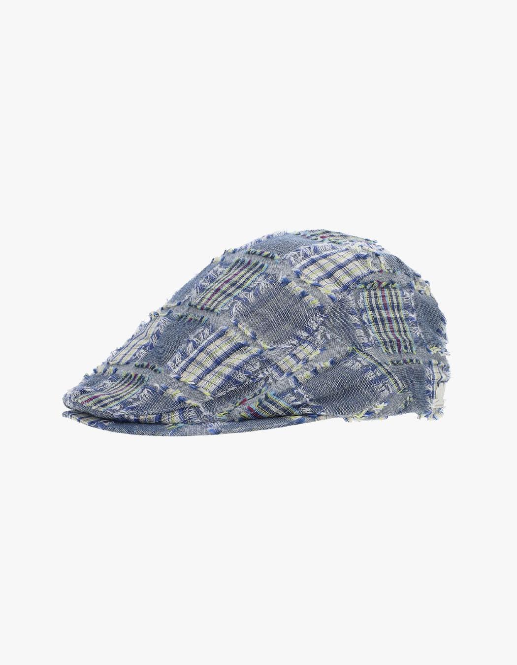 Plaid Flat Cap - Navy