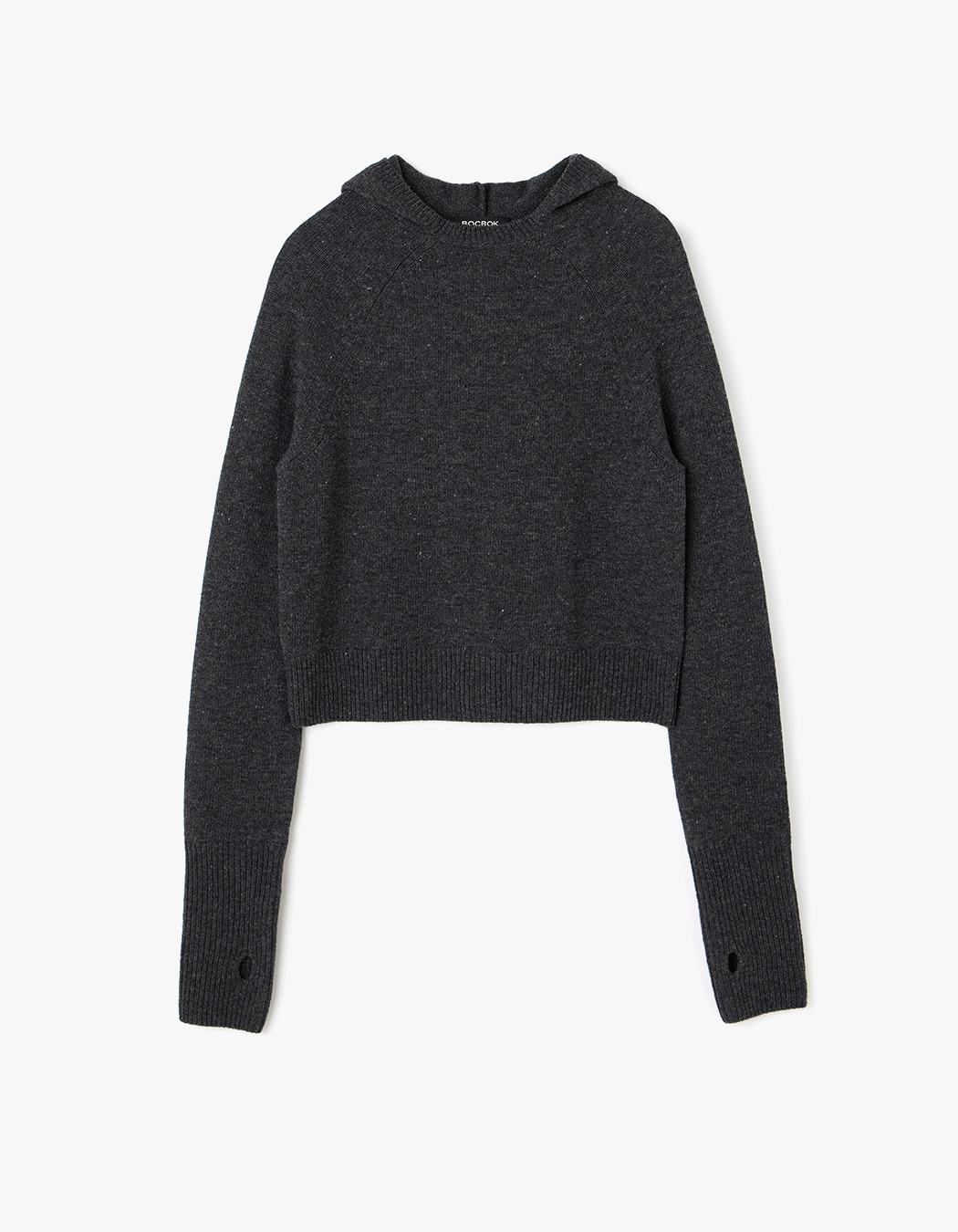 School Knit Hoodie - Grey