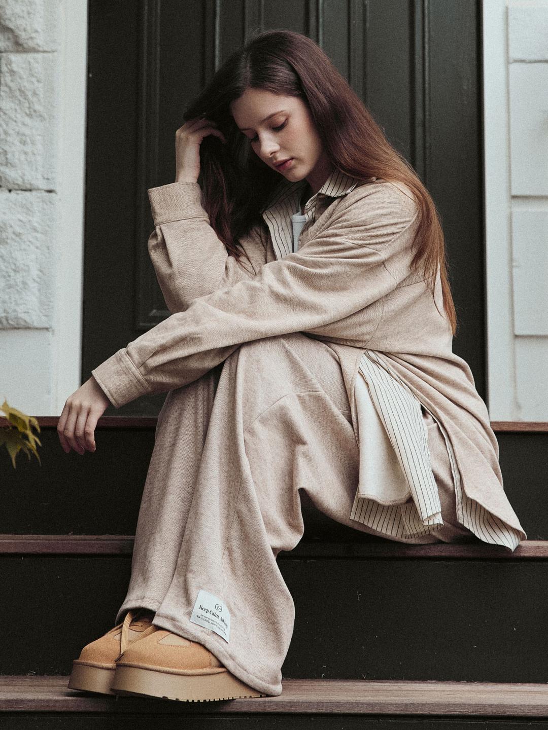 [블랜드] [SET] 플로우 기모 셔츠&팬츠 세트 3colors