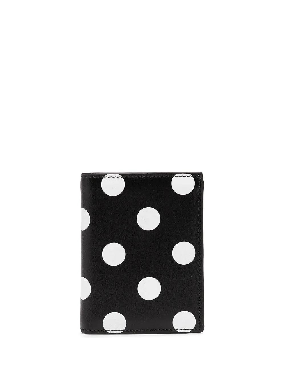 Comme Des Garçons Wallet 폴카 도트 프린트 가죽 카드홀더 | 블랙 | FARFETCH KR