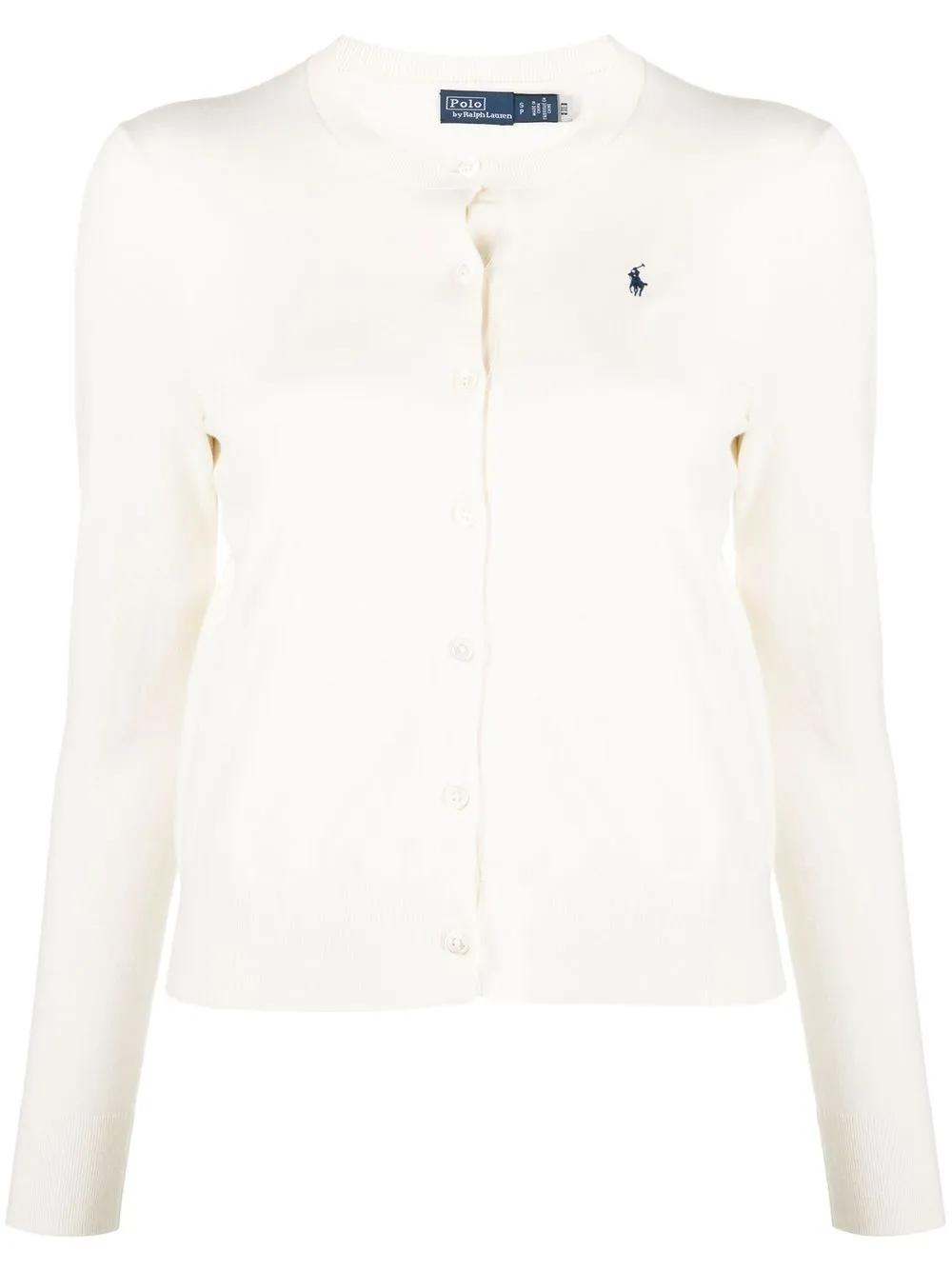 Polo Ralph Lauren logo-embroidered round-neck Cardigan | Neutrals | FARFETCH HK