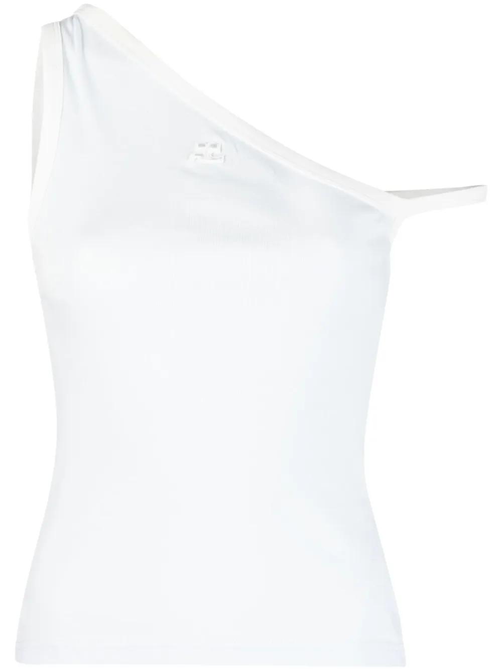 Courrèges 로고 자수 원숄더 탑 | 블루 | FARFETCH KR