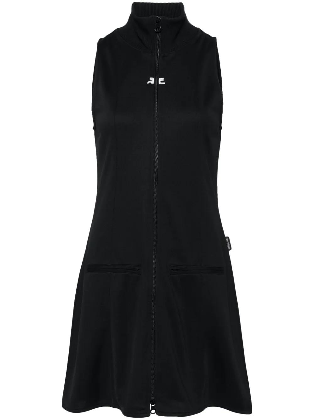 Courrèges 인터로크 로고 자수 미니 드레스 | 블랙 | FARFETCH KR
