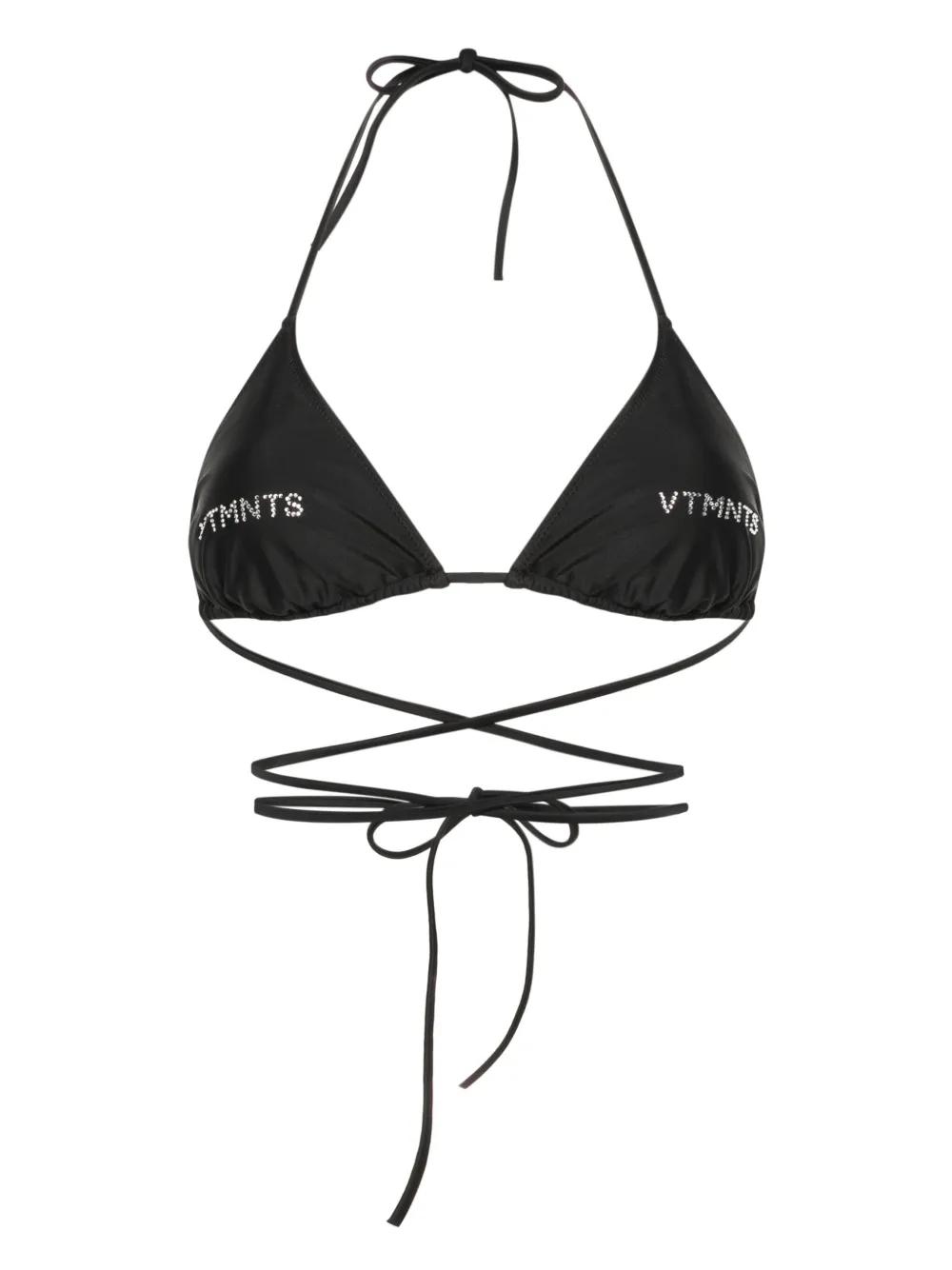 VTMNTS rhinestone-embellished Bikini Top | Black | FARFETCH ID