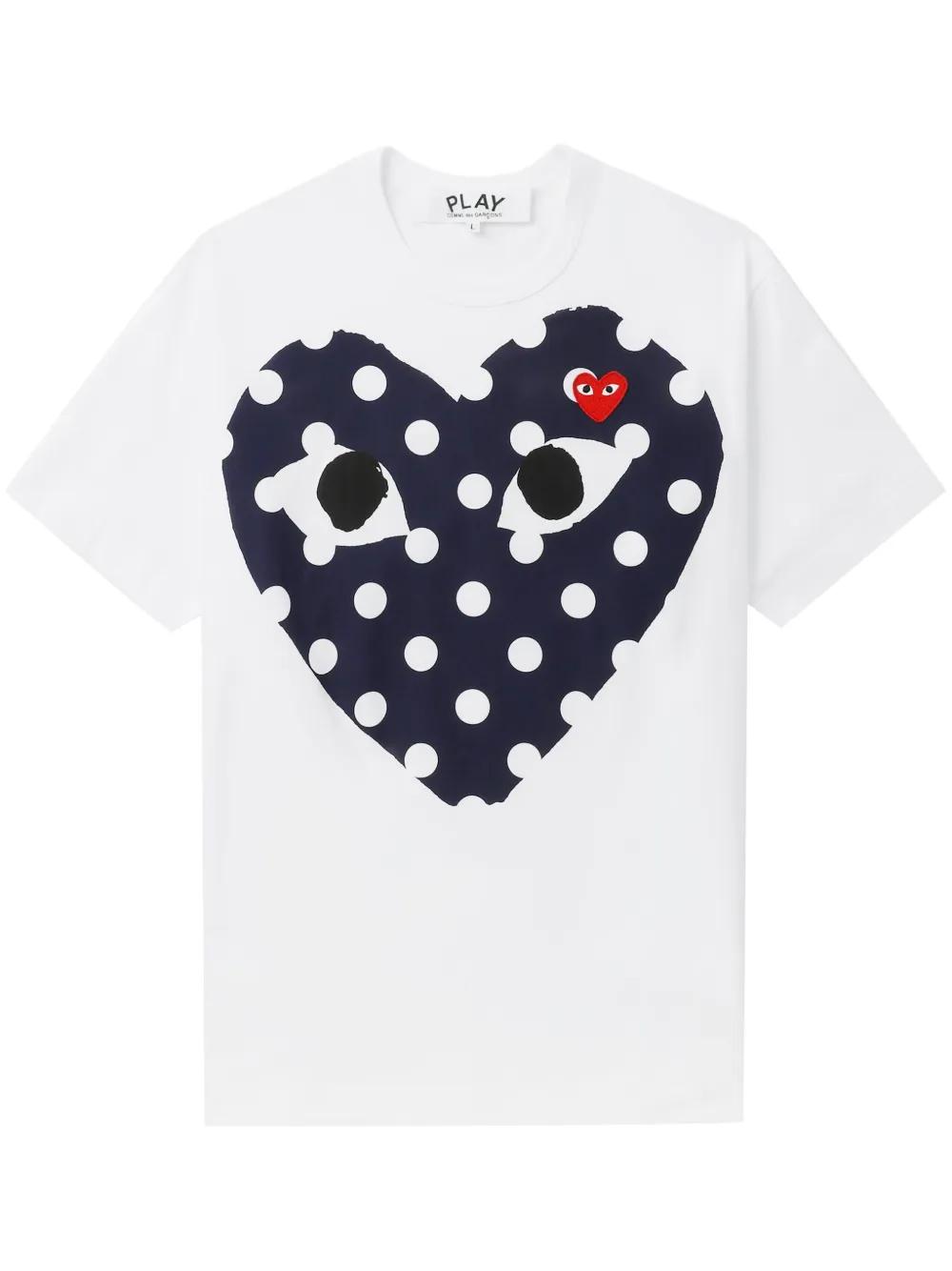 Comme Des Garçons Play 하트 프린트 티셔츠 | 화이트 | FARFETCH KR