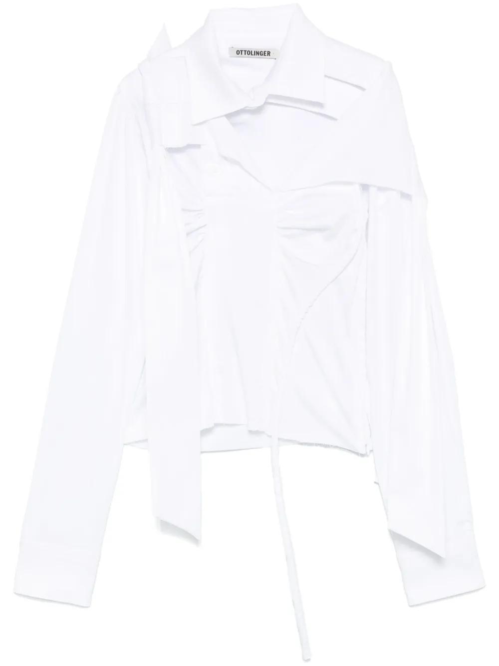 Ottolinger 디컨스트럭티드 라발리에 블라우스 | 화이트 | FARFETCH KR