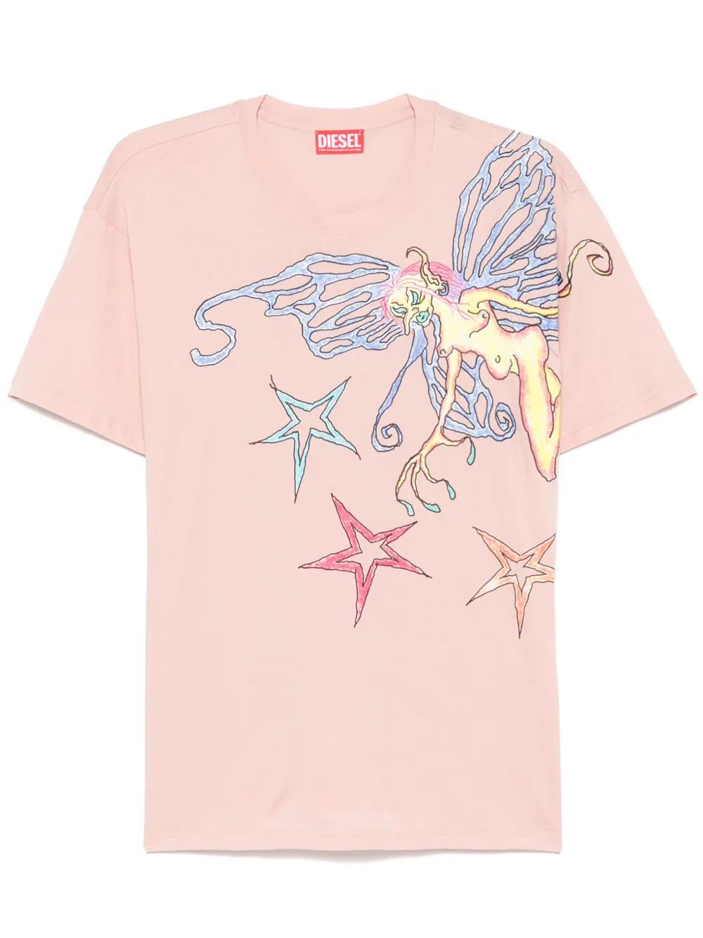 Diesel T-벅스트-Q1 티셔츠 | 핑크 | FARFETCH KR