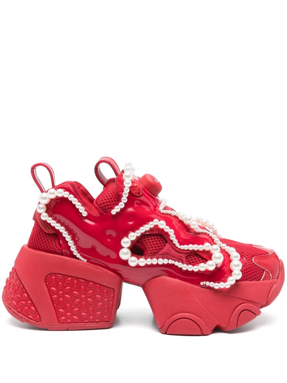 Noir Kei Ninomiya x Reebok pearl-embellished Sneakers | Red | FARFETCH