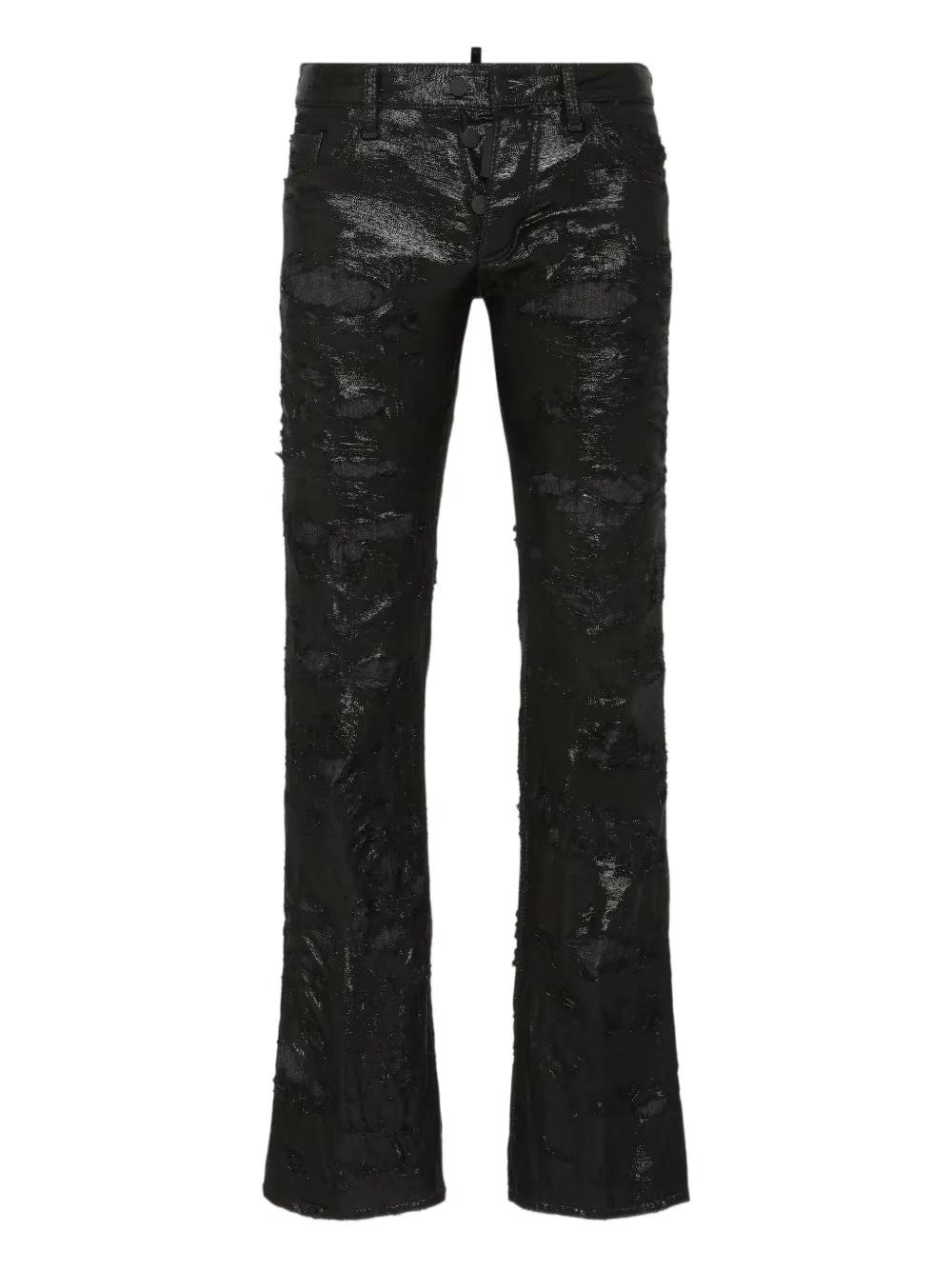 DSQUARED2 디스코 워싱 샤페이 부츠컷 진 | 블랙 | FARFETCH KR