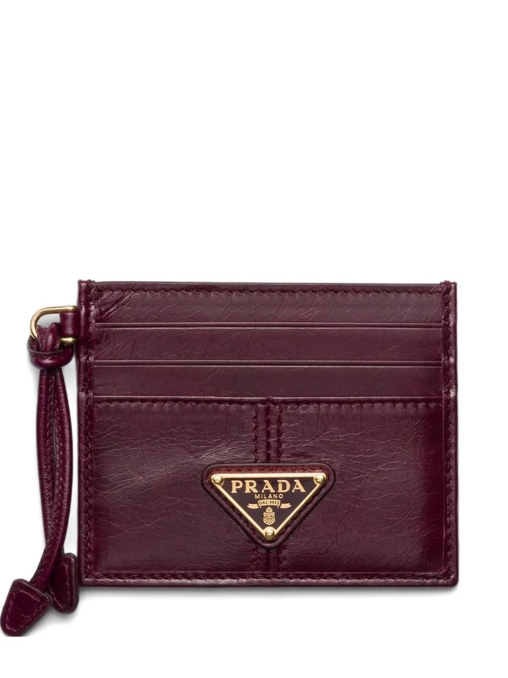 Prada 로고 장식 카드홀더 | 레드 | FARFETCH KR