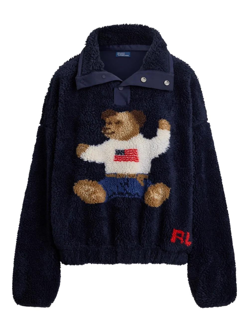 Polo Ralph Lauren 폴로 베어 플리스 텍스처 폴로 스웨트셔츠 | 블루 | FARFETCH KR