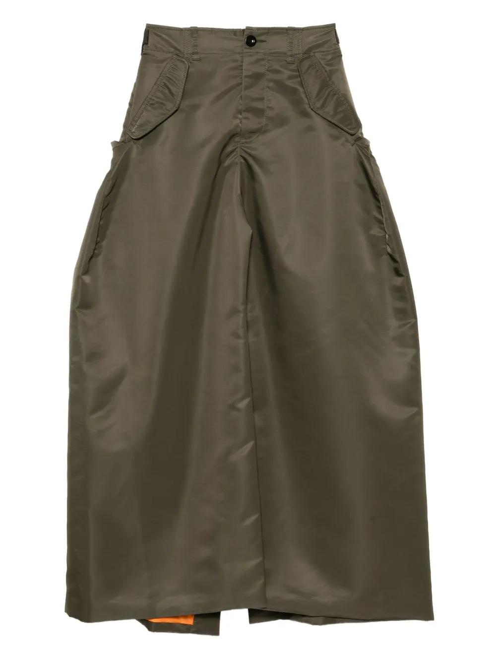 Sacai 와이드 버클 스커트 | 그린 | FARFETCH KR