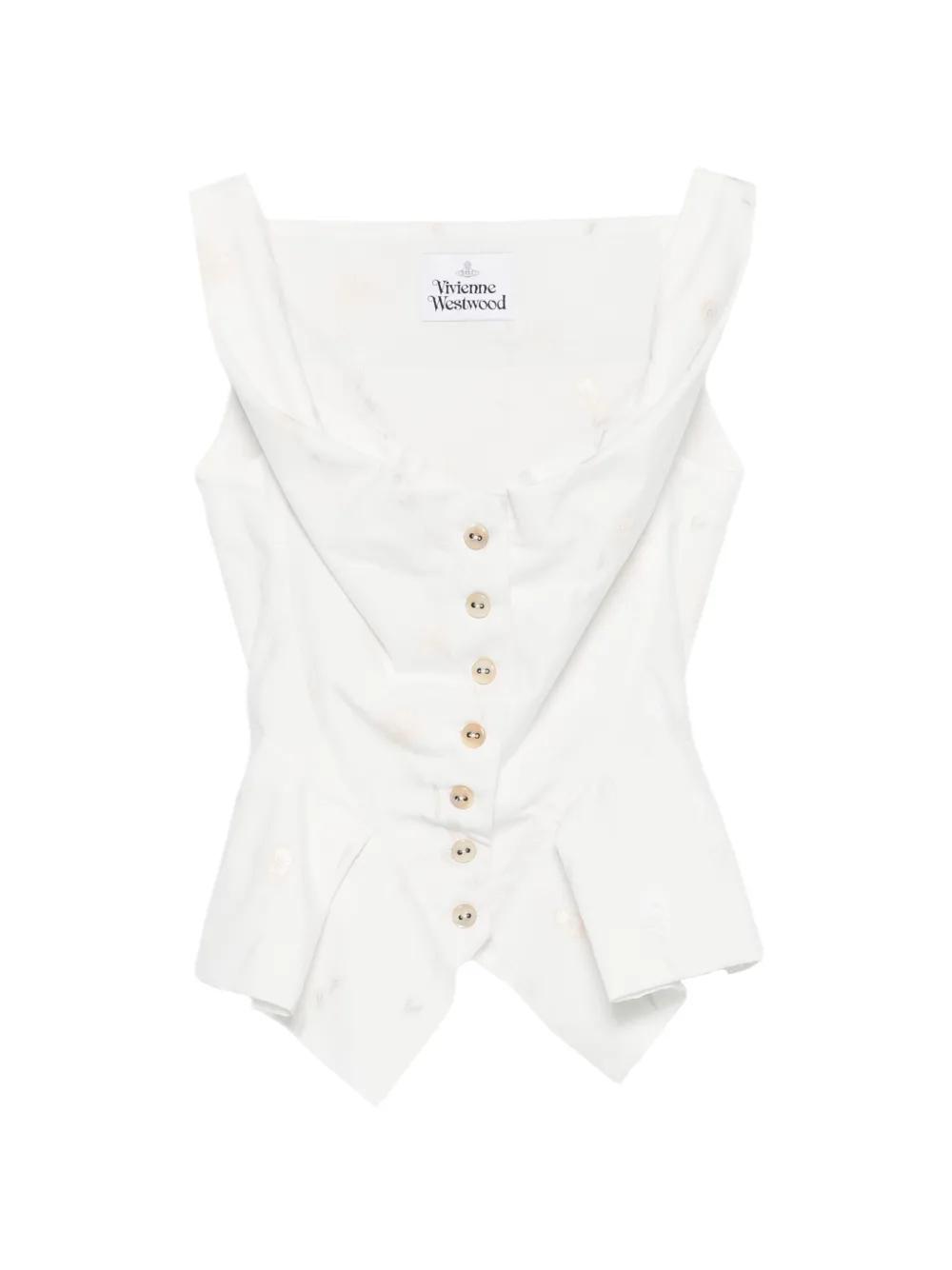 Vivienne Westwood 버튼 플로럴 베스트 | 화이트 | FARFETCH KR
