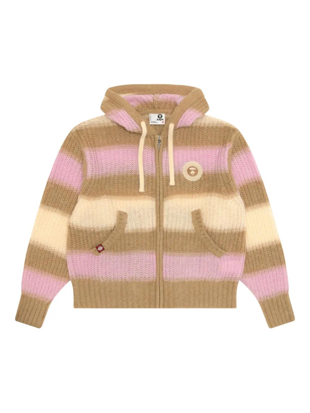 A BATHING APE® 스트라이프 후드 가디건 | 뉴트럴 | FARFETCH KR