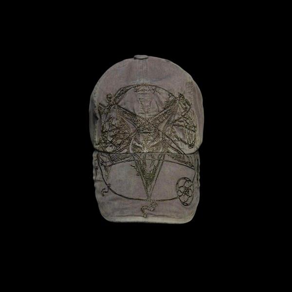 Washed Embroidery Cap - Purple gray