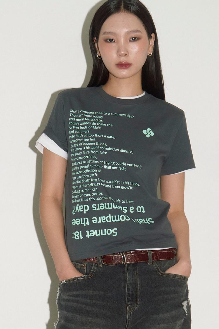 SONNET 18 T-SHIRT (STANDARD FIT) / charcoal : HERETIC 헤레틱