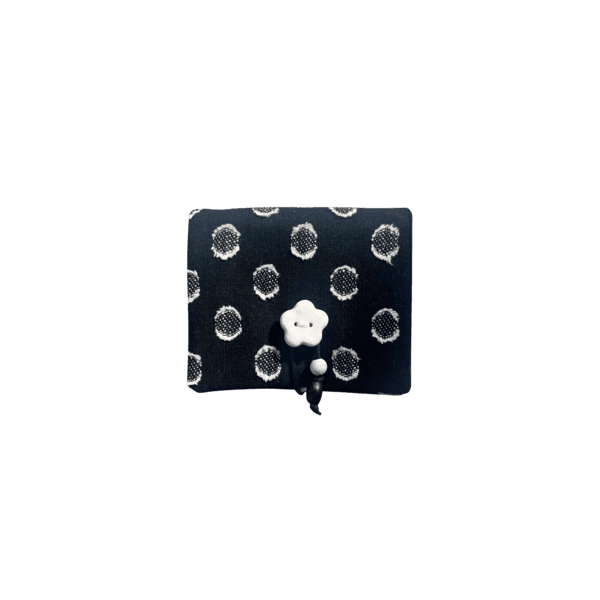 black dot jacquard wallet