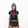 CROSS CROP SHORT SLEEVE BLACK