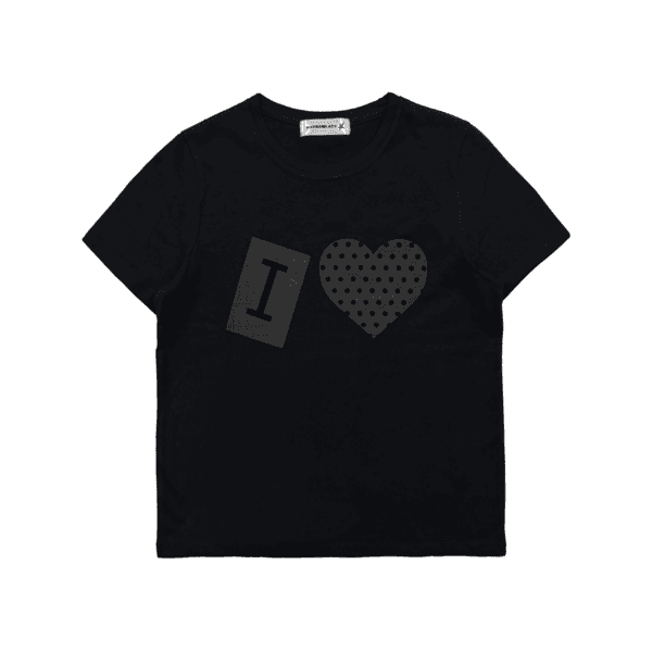 DOT HEART T ( BLACK )