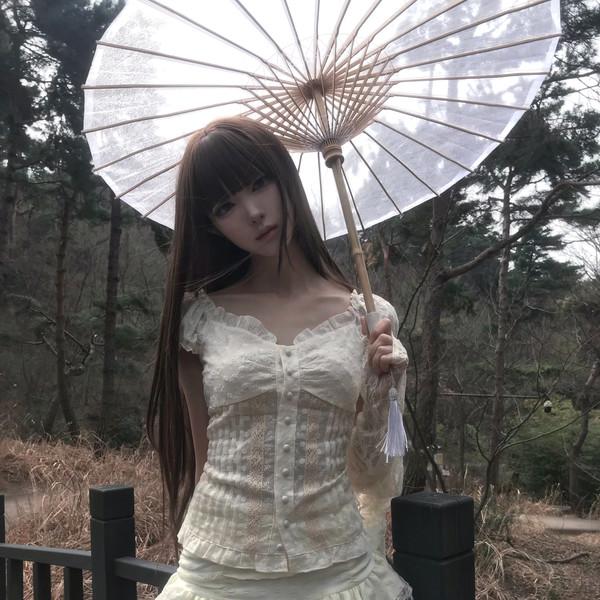 Ivory corset lace frill top (restock)