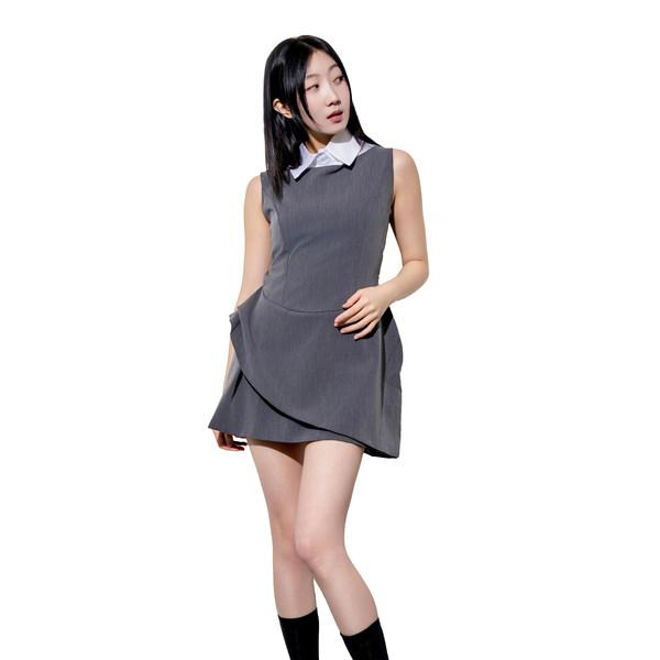 튤립 디테일 미니 원피스