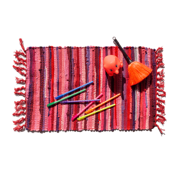 [2COLOURS]PATTERN RAG RUG  - HAND CRAFTED