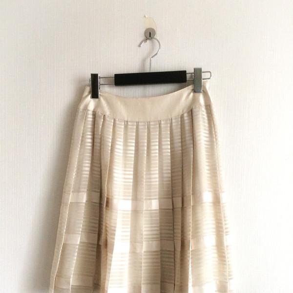 Pattern pleats midi skirt