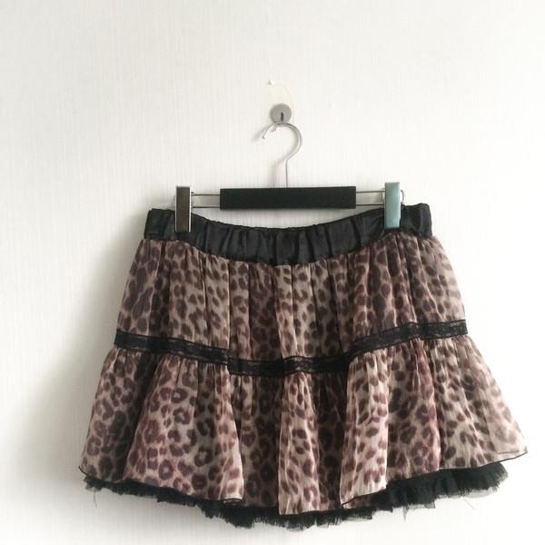 Leopard pattern mini skirt