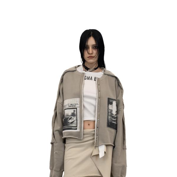 DECONSTRUCTED SWEAT ZIP-UP DARK BEIGE