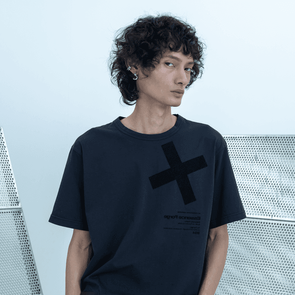 FLOCKED LETTERING T-SHIRT