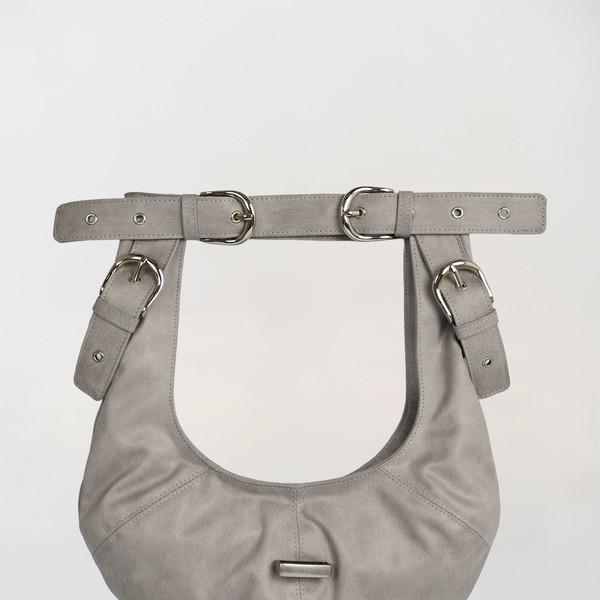 Ring Buckle bag ( light gray )