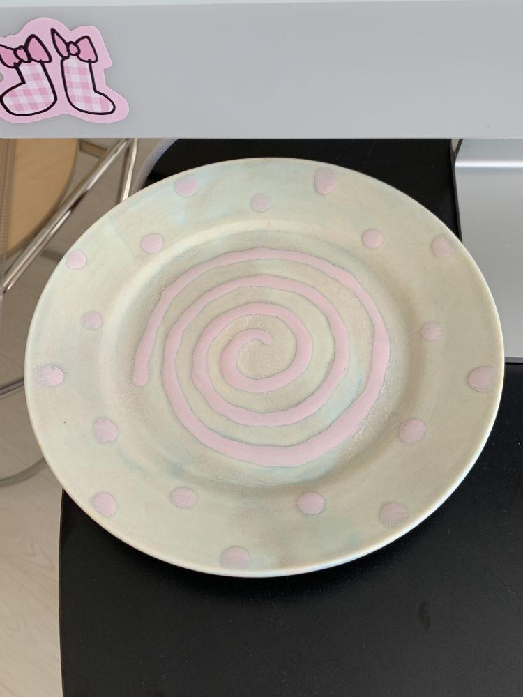 Polka snail candy plate 2 size : nutceramic