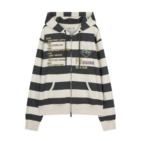 TIME TABLE HOODED ZIP UP_IVORY