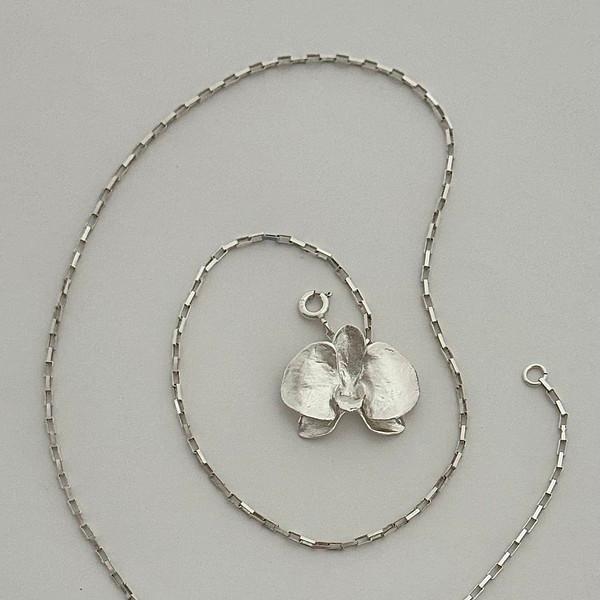 Petite orchid necklace