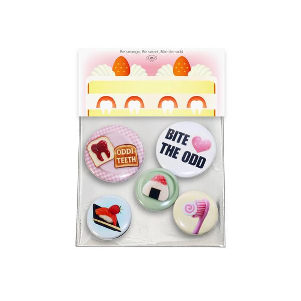Bite the odd Pin Button Set (5ea)