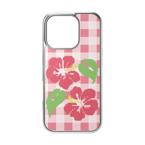 hibiscus knit phone case
