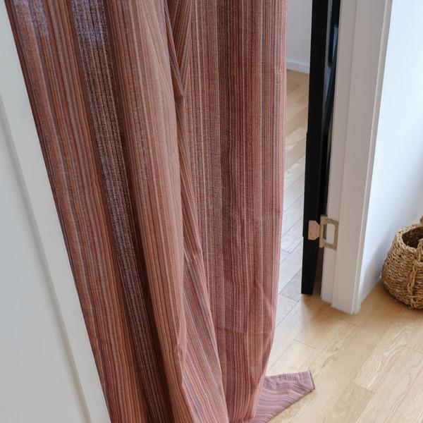 모호 무화과 스트라이프 커튼