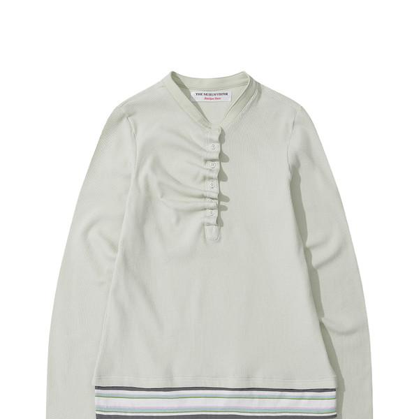 BUTTON NECK LAYERED LONG SLEEVE (GREEN)