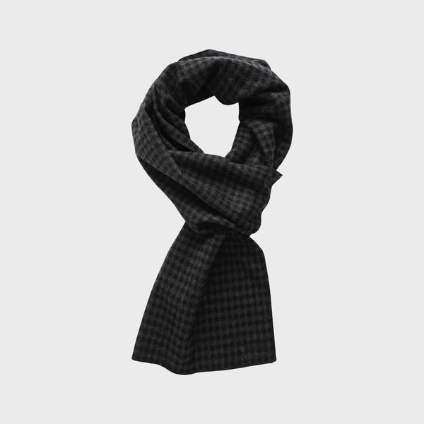 [restock] checked wool muffler (black)