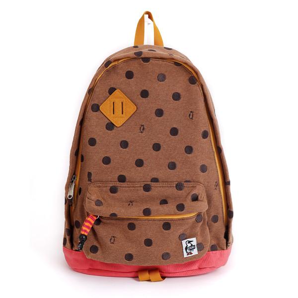 [CHUMS] 브라운 도트 스웻 × 핑크 캔버스 백팩