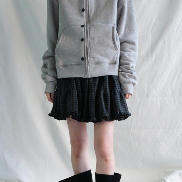 Frill Check Mini Skirt (Black)