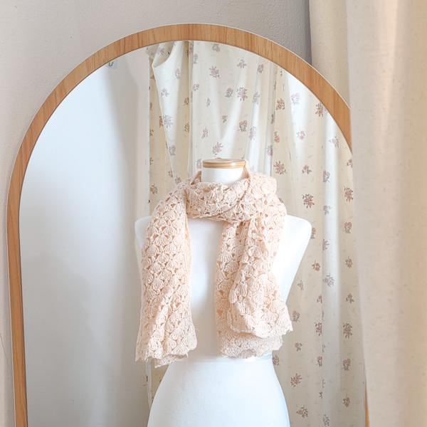 피치 뜨개 머플러