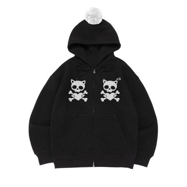 Kitty Bone Hood Zip-Up
