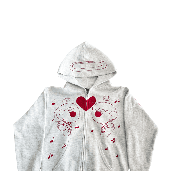 Hand-Painted Hoodie 02 (light gray)