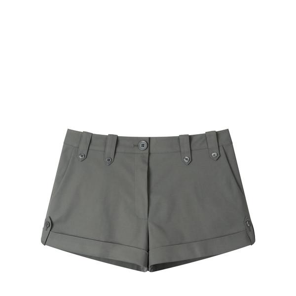 BUTTON SLACKS SHORTS (GRAY)