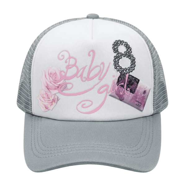 baby girl 8 cap gray