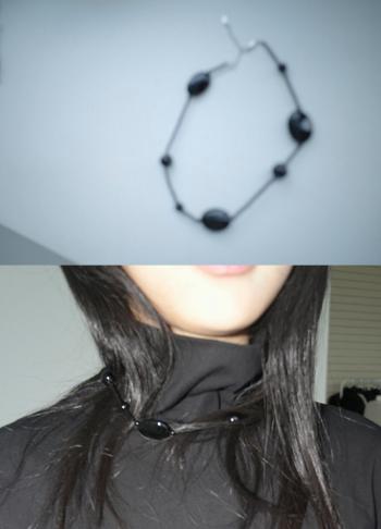 에프터먼데이 black onyx ball necklace