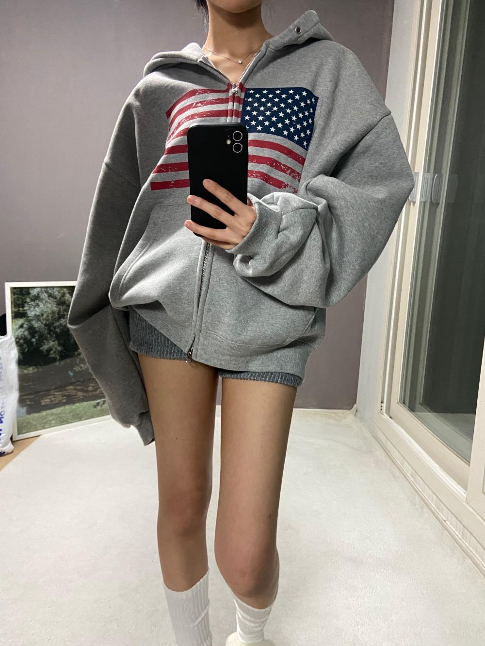 비츠앤밥스 [오리지널 성조기후드집업/쭈리버전] AMERICA HOOD ZIPUP